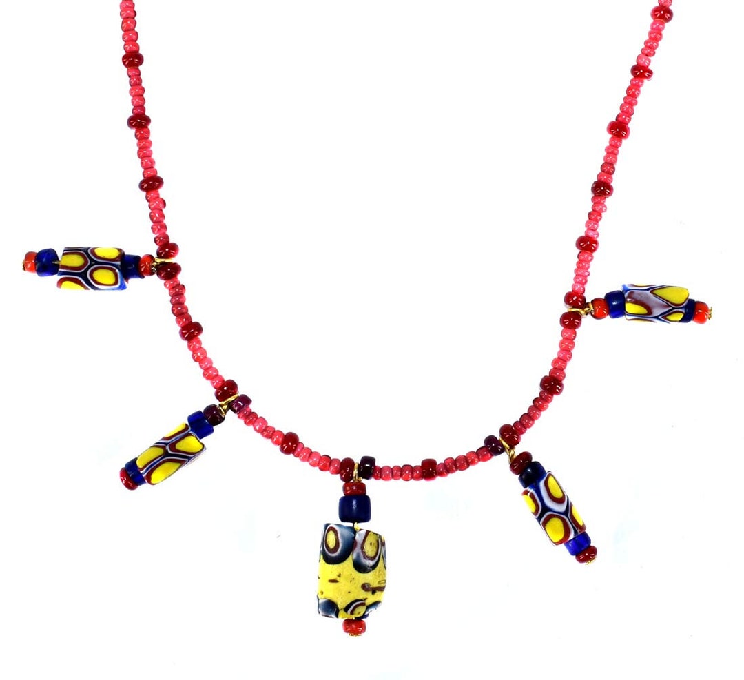 Millefiori Trade Bead Necklace 133290 Etsy