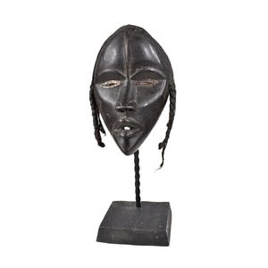Dan Mask Deangle with Braided Hair on Custom Stand Liberia