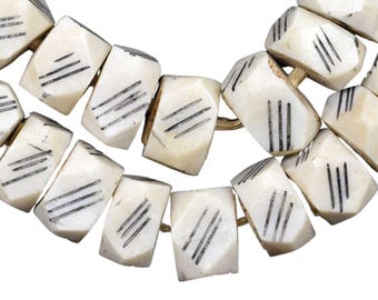 Mudcloth Batik Bone Beads Kenya
