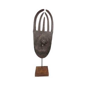 Toma Horned Landai Mask On Stand Guinea