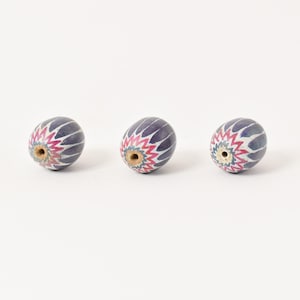 3 Faux Painted Chevron Clay Beads Cameroon