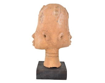 Clay Head Akan Asante Nsodia on Custom Stand Ghana