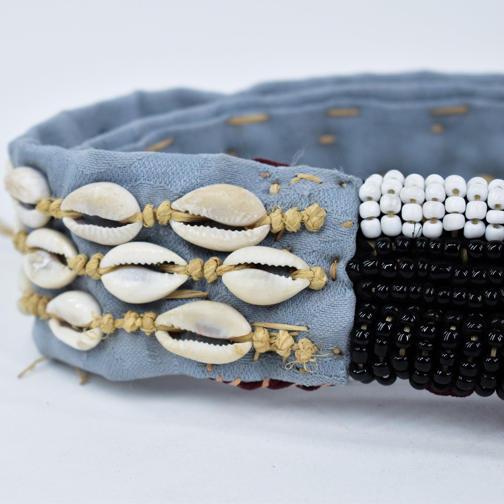 Tie Belt Kuba Beaded Belt Cowrie Shells Congo African Jewelry Original Art Retro Kuba Belt with Cowrie Shells Congo – Africa Direct main image 4