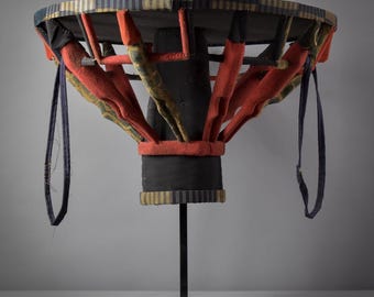 Bamileke Royal Fon Headpiece With Ndop Cloth Cameroon Sidley Collection