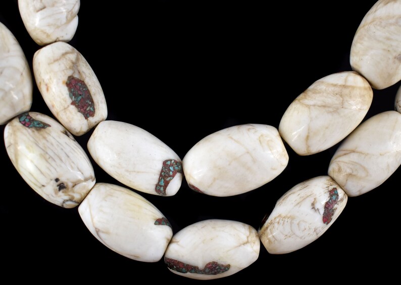 Sacred Chank Shell Beads Tibet 30 Inch 134280