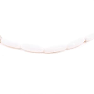 Opalescent Beads Oblong White Moon Czech