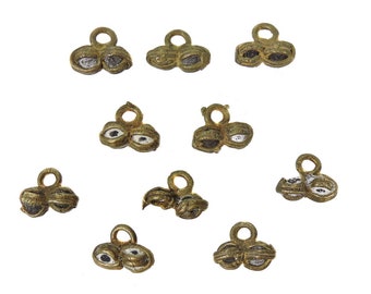 10 Brass Pendants Beads Togo