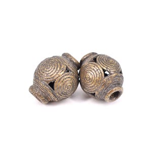 2 Loose Brass Beads Ghana