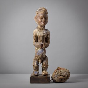 Igbo Standing Fetish Figure with Attached Ball Nigeria