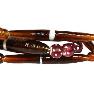 Orange Bohemian Trade Beads and Skunks 42 Inch