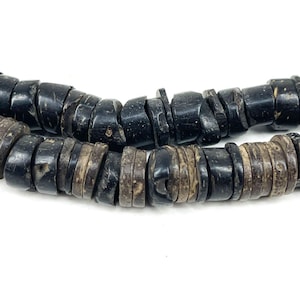 Coconut Shell Heishi Beads 30 - 36 Inch