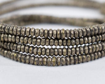 Silver Metal Heishi Beads Ethiopia 30 Inch