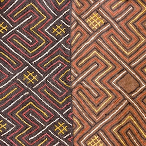 Kuba Handwoven Embroidered Raffia Textile Congo 132 x 23 Inch