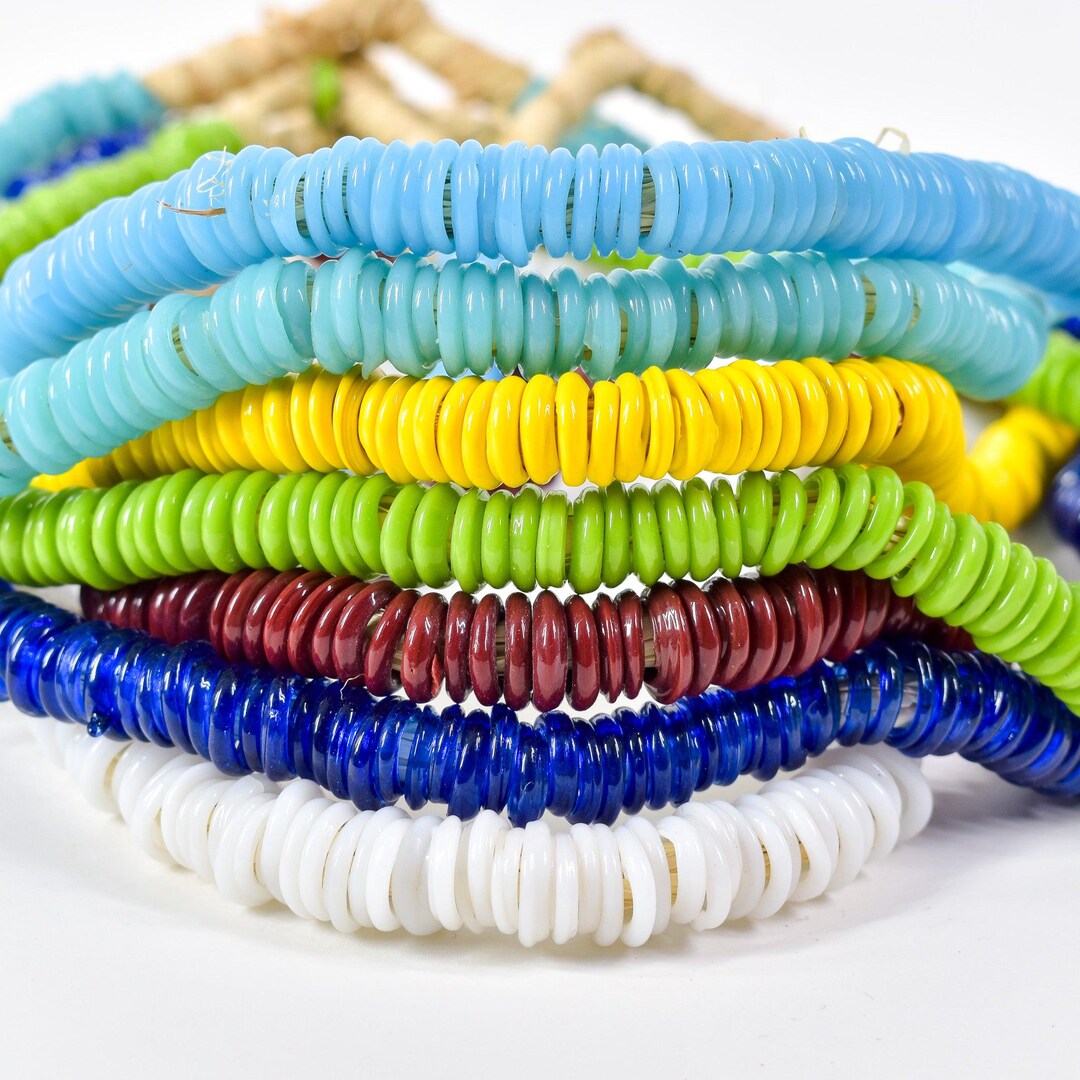 7 Strands Italian Glass Rings Mixed Trade Beads - Etsy