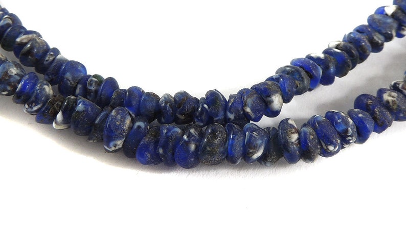 Krobo Imitation Ancient Roman Glass Beads Blue Africa 123183