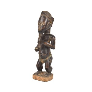 Baule Männlicher Geist Ehepartner Figur Auf Sockel Kongo