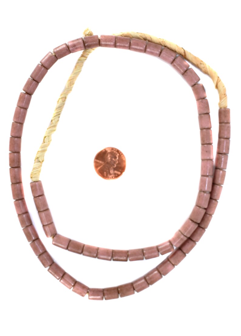 Trade Beads Mauve Flat Ended Africa 28 inch 135850