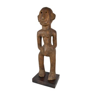 Sukuma Pregnant Female Wood Figure Tanzania on Custom Base