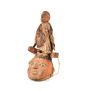Yoruba Gelede Triple Figural Mask Nigeria