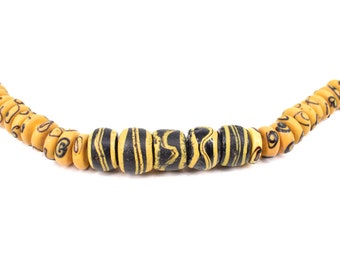 Rare Yellow Zen and Bumblebee Venetian Trade Beads