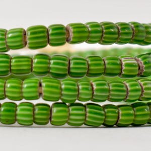Venetian Chevron Green Trade Beads
