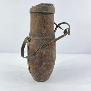 Pokot Wood Milk Container with Lid and Strap Kenya MATTER COLLECTION