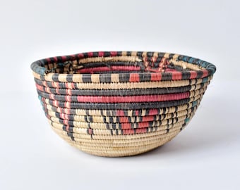 Hausa Grass Basket Bowl Nigeria 9 Inch
