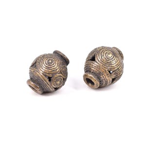 2 Loose Brass Beads Ghana