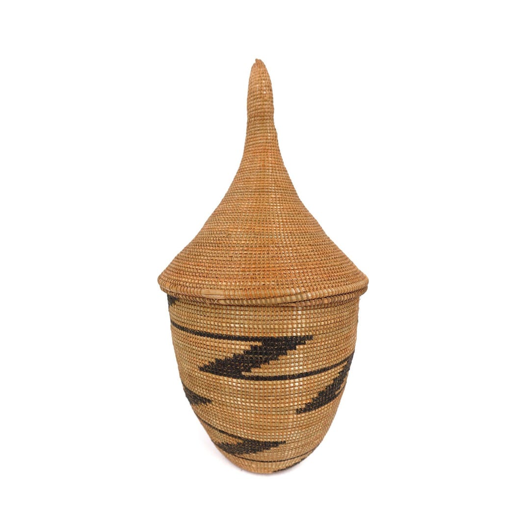 再値下げ‼️新品　ルワンダの蓋付きバスケット 新品 ルワンダの蓋付きバスケット ルワンダ バスケット M | mandrake