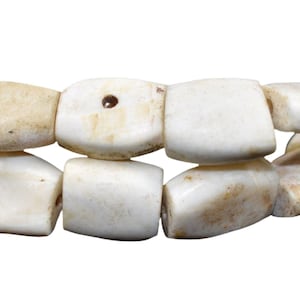 Yoruba White Bone Trade Beads Diamond Shape
