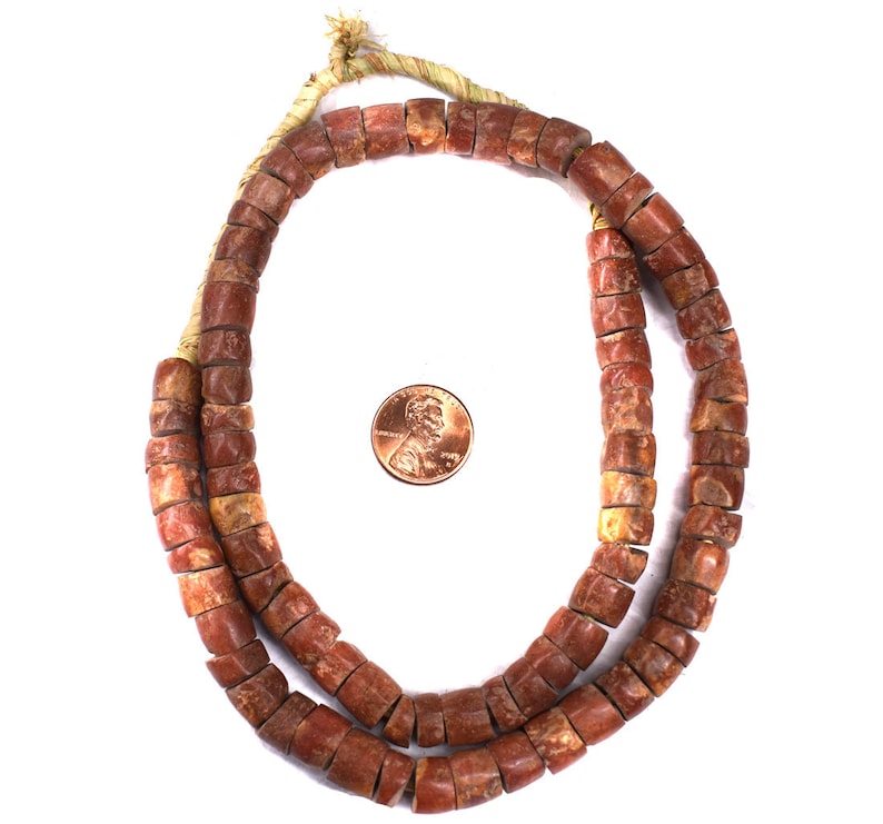 Bauxite Stone Carved Beads Ghana Africa 135640