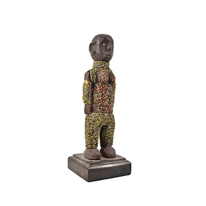 Nyamwezi Beaded Wood Doll on Custom Base Tanzania