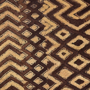 Kuba Raffia Square Textile Congo 21x20 Inch