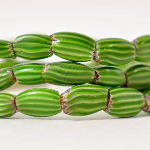 Venetian Watermelon Chevron Green Trade Beads