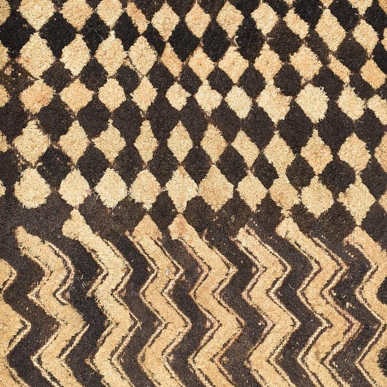 Kuba Raffia Square Textile Congo 21x18 Inch