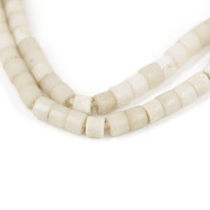 White Bohemian Flat Edge Trade Beads Goomba