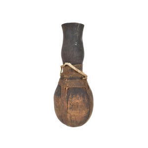 Samburu Gourd Container with Leather Straps Kenya