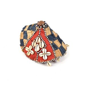 Kuba Beaded Noble&#39;s Hat with Cowrie Shells Congo