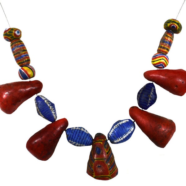 Kiffa Powder Glass Beads Necklace Mauritanian 24 Inch