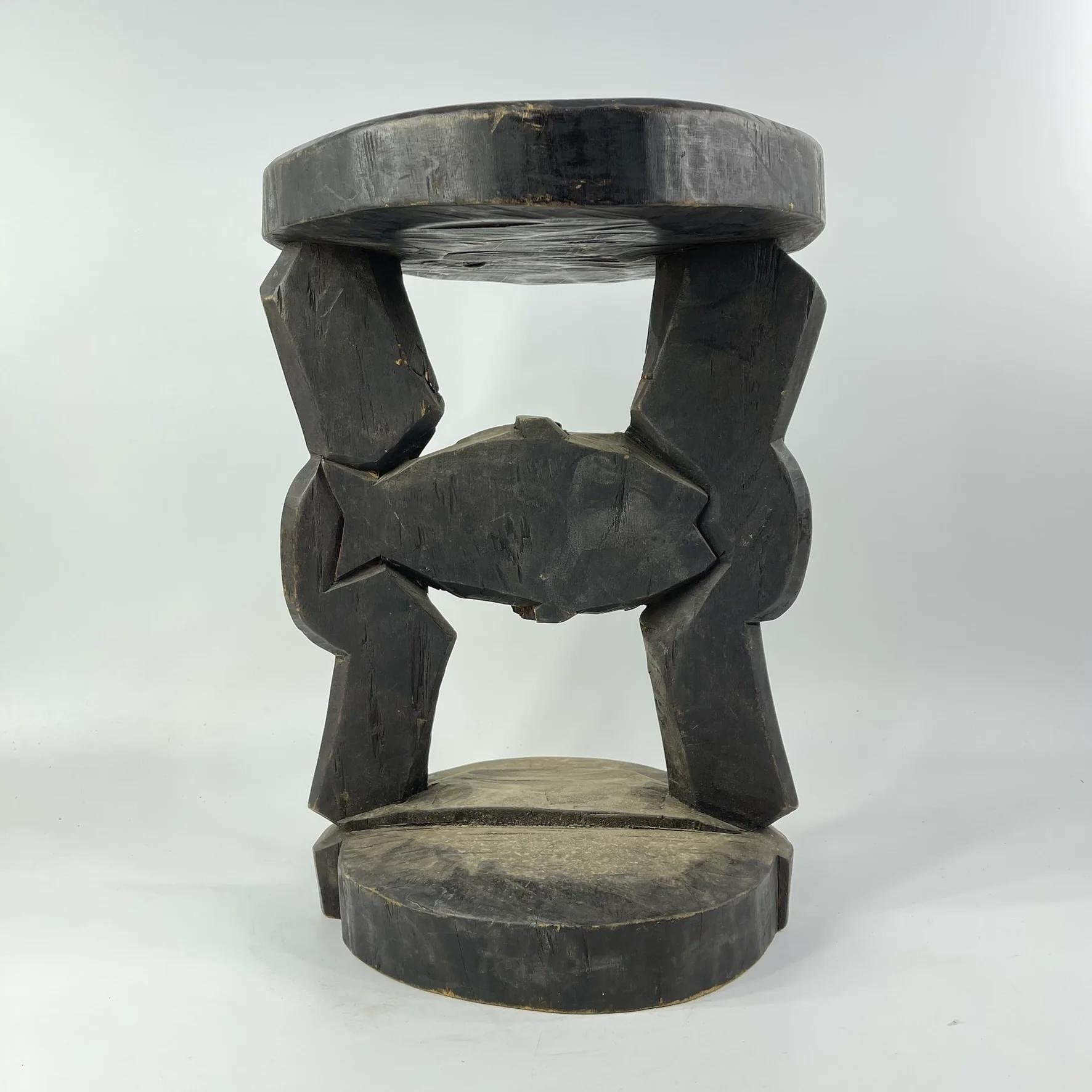 Tabwa Wood Stool with Fish Design Congo