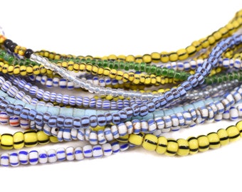 17 Strands Mixed Striped Seed Trade Beads