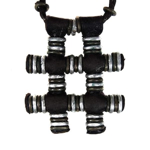 Wodaabe Brass and Silver Leather Necklace Niger