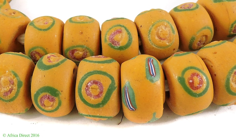 Venetian Trade Beads Yellow African Loose 104874