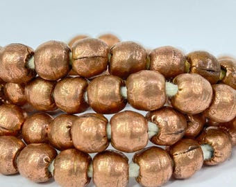 Copper Color Metal Trade Beads Ethiopia 30 Inch