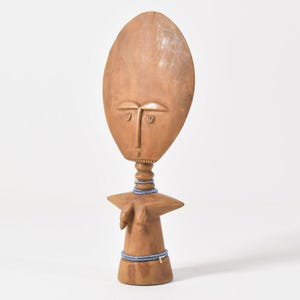 Doll Akua&#39;ba Fertility Figure With Mirror Ghana African Art