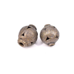 2 Loose Brass Beads Ghana