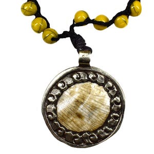 Adjustable Tibetan Necklace With Repousse Pendant