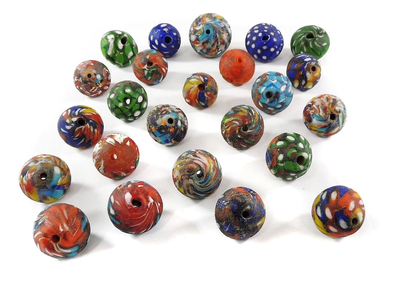 Fancy Krobo Beads Powder Glass Ghana Africa Loose 120736