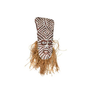 Makeshi Painted Mask With Beard Zimbabwe