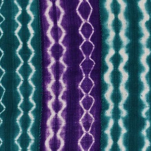 Yoruba Tie-Dyed Textile Purple and Green Nigeria 63x38 inch